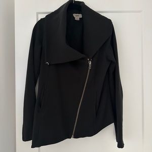 Helmut Lang Asymmetrical Side Zip Black Sweatshirt Jacket Size Small